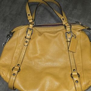 Coach Alexandra Yellow Pebble Leather Shoulder Bag Style 15273